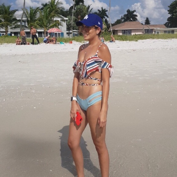 Caletta 70’s Stripe flutter sleeve top & Euro Bikini Bottom - Picture 3 of 6